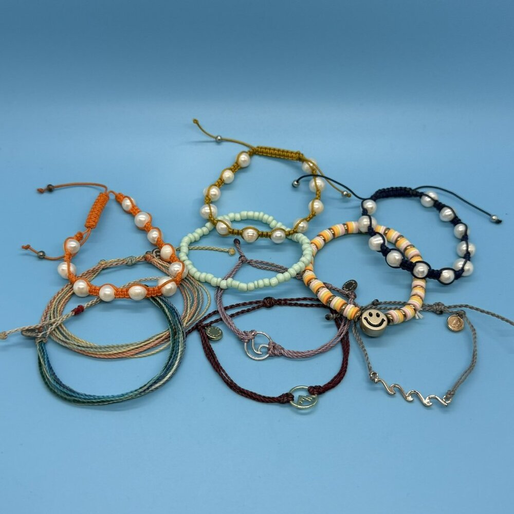 Lot Of Girls Bracelets Multiple Pura Vida And Others Adjustable